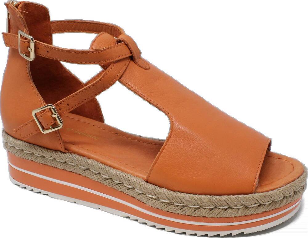 NEW DJANGO & JULIETTE women's alexys peep toe sandals in orange leather